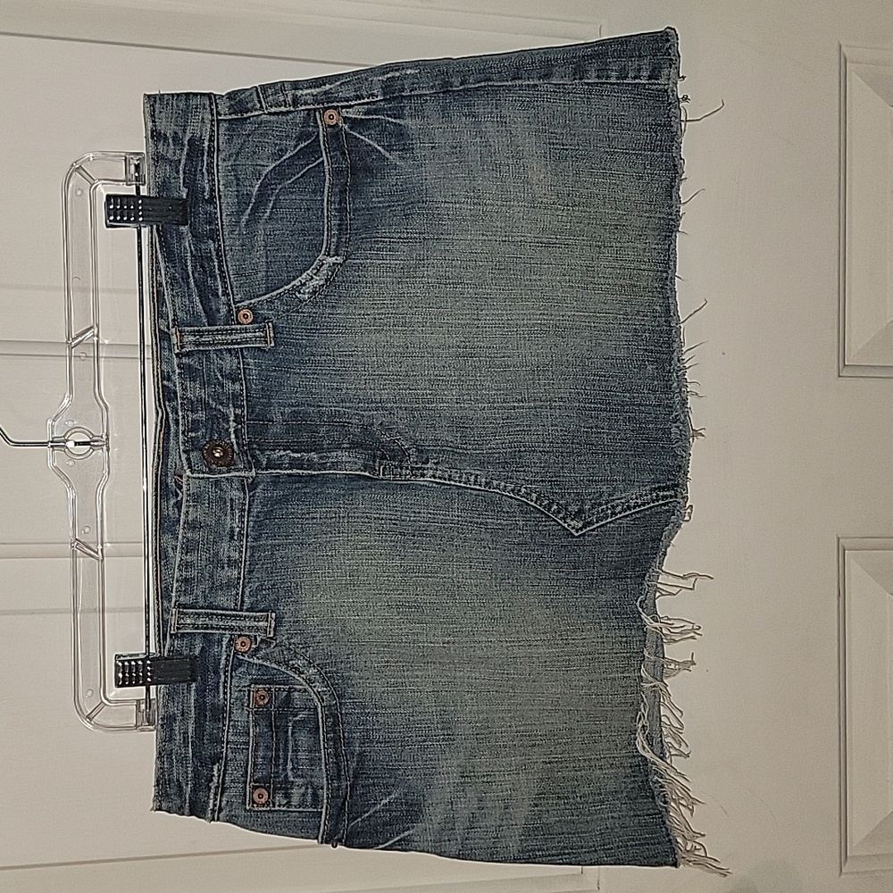 Distressed Jean skirt